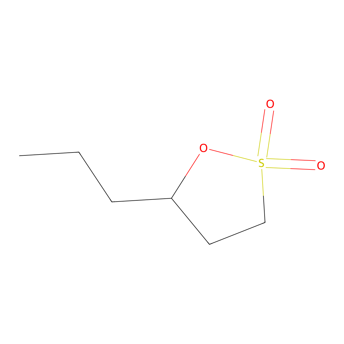5-Propyl-1,2-oxathiolane-2,2-dioxide molecular structure, CAS 4424-15-1