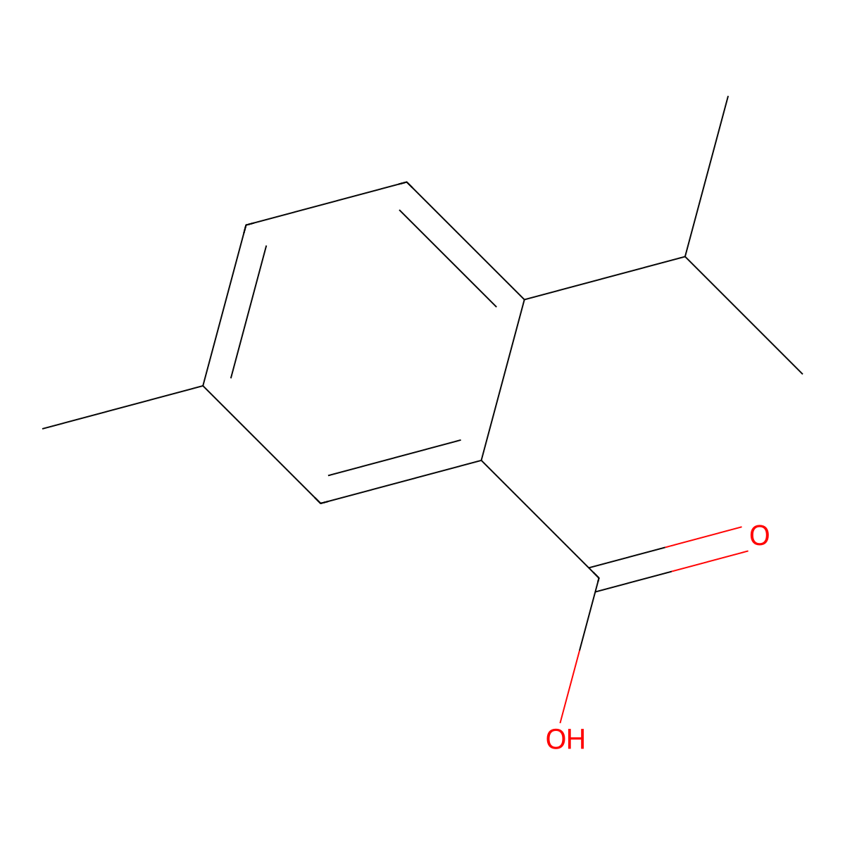 2-Isopropyl-5-methylbenzoic acid molecular structure, CAS 4424-25-3