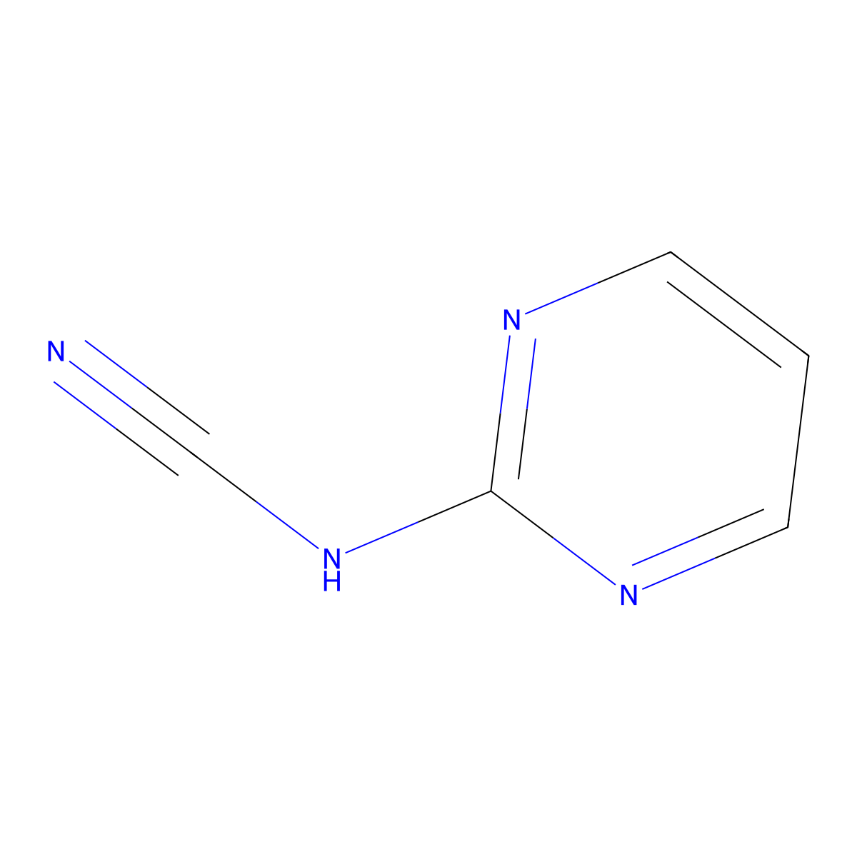 Pyrimidin-2-ylcyanamide molecular structure, CAS 4425-54-1