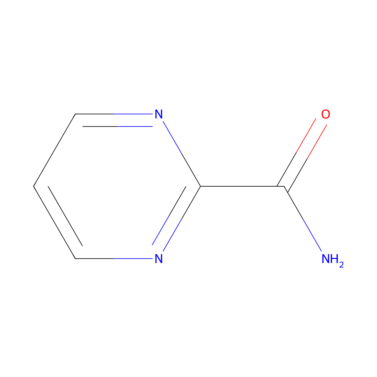 Pyrimidine-2-carboxamide molecular structure, CAS 4425-55-2