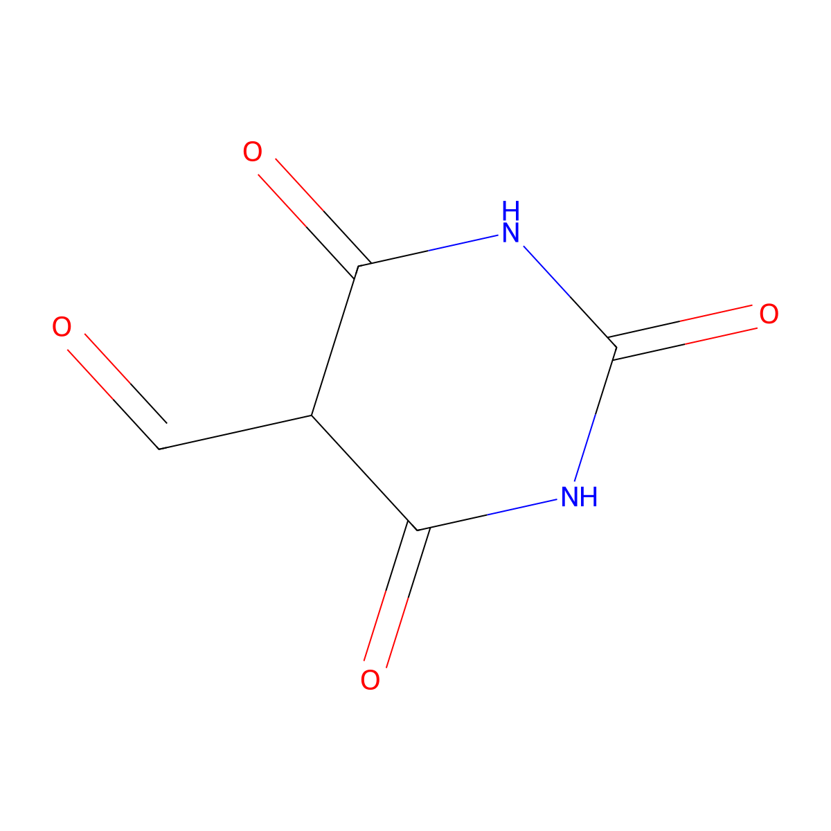 2,4,6-Trioxo-1,3-diazinane-5-carbaldehyde molecular structure, CAS 4425-60-9