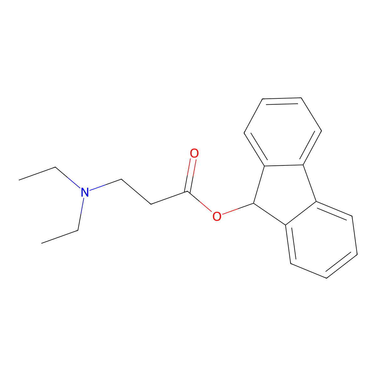 9H-fluoren-9-yl 3-(diethylamino)propanoate molecular structure, CAS 4425-78-9