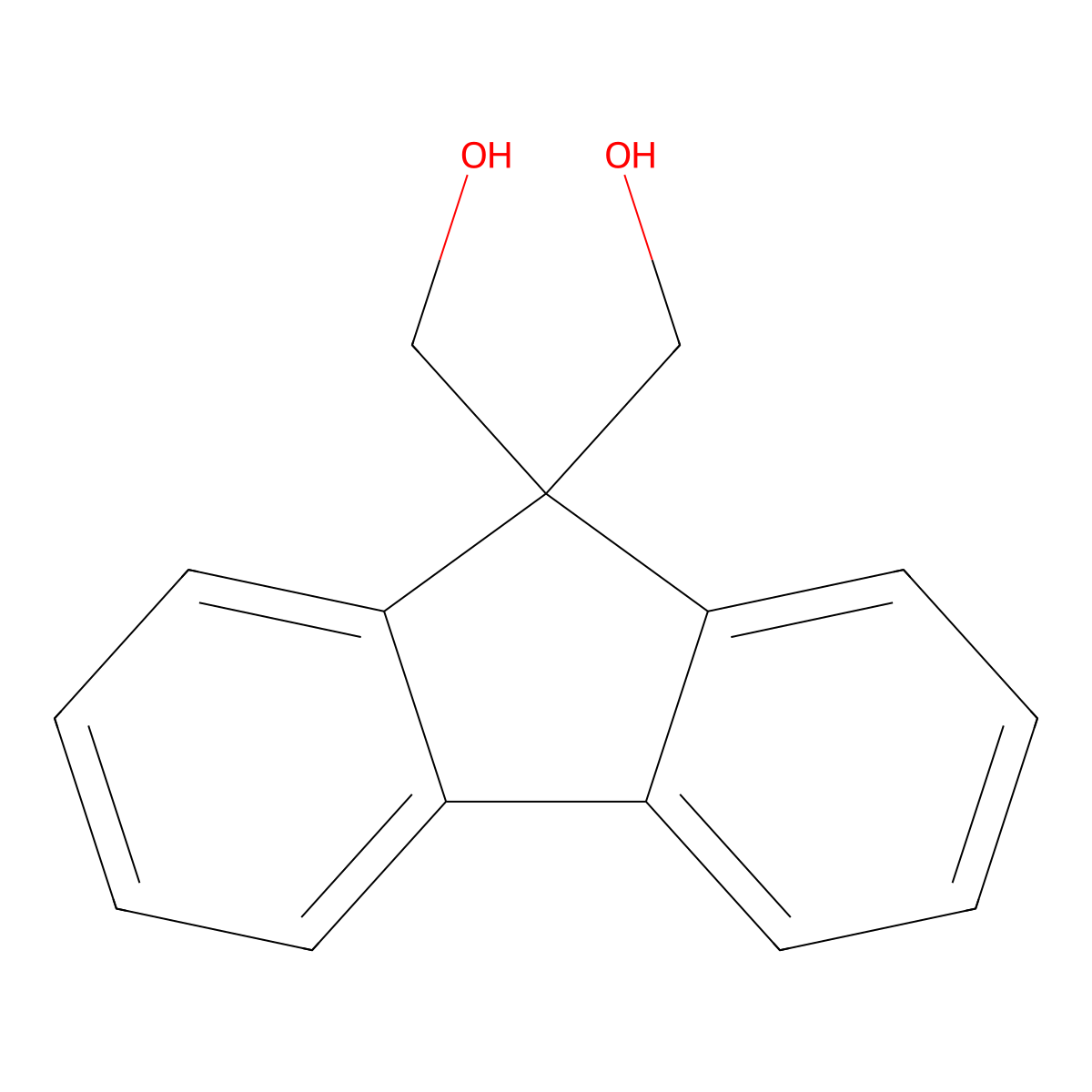 9H-Fluorene-9,9-dimethanol molecular structure, CAS 4425-93-8