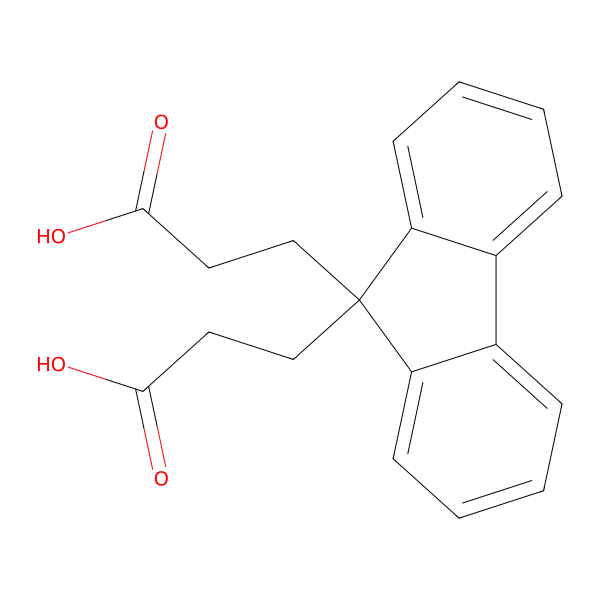 9H-Fluorene-9,9-dipropanoic acid molecular structure, CAS 4425-95-0