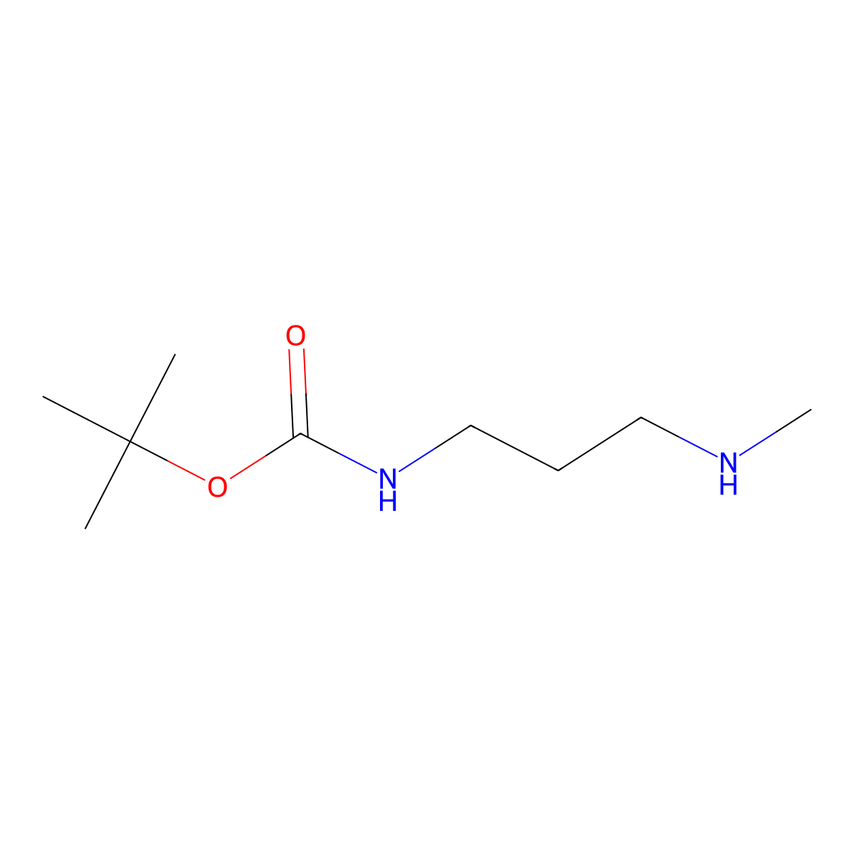 tert-butyl N-(3-(methylamino)propyl)carbamate molecular structure, CAS 442514-22-9