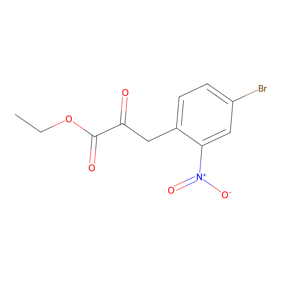 Ethyl 3-(4-bromo-2-nitrophenyl)-2-oxopropanoate molecular structure, CAS 442521-40-6