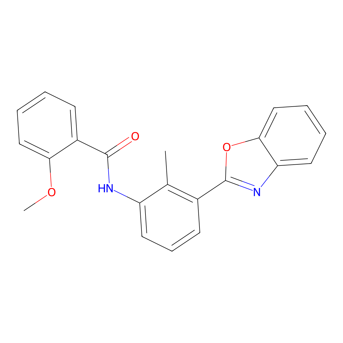 N-[3-(1,3-benzoxazol-2-yl)-2-methylphenyl]-2-methoxybenzamide molecular structure, CAS 442522-29-4