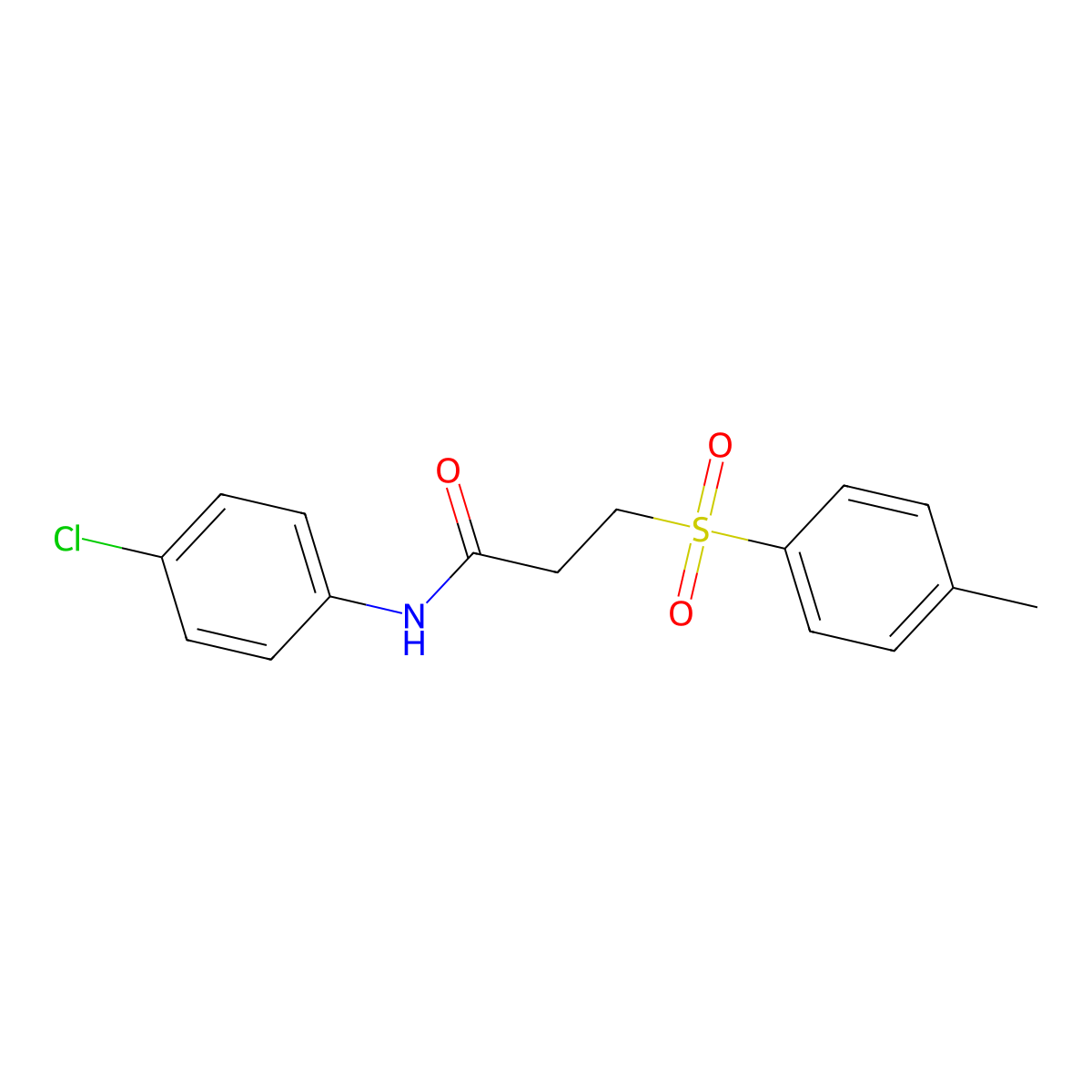 N-(4-chlorophenyl)-3-[(4-methylphenyl)sulfonyl]propanamide molecular structure, CAS 442530-82-7