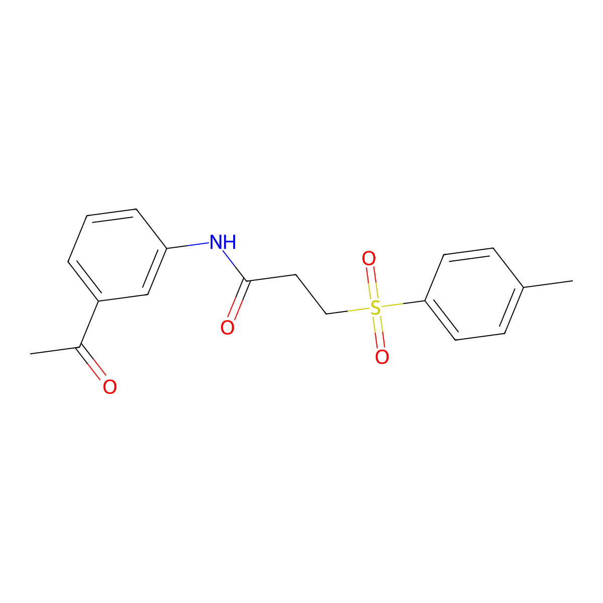 N-(3-acetylphenyl)-3-(4-methylbenzenesulfonyl)propanamide molecular structure, CAS 442530-92-9