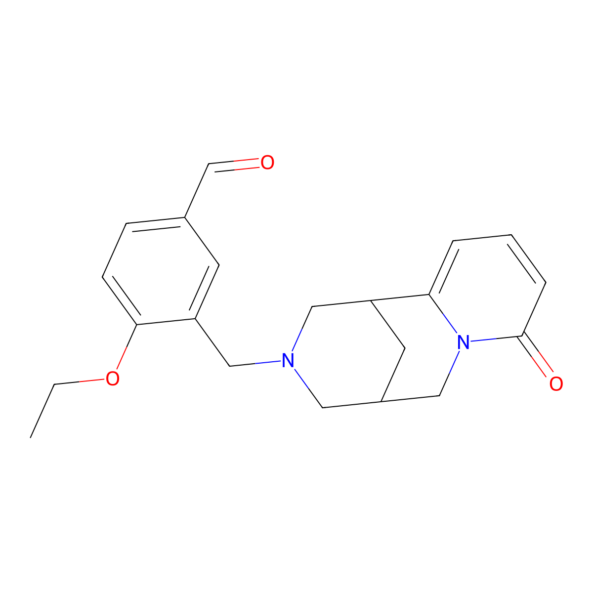 4-Ethoxy-3-[(8-oxo-1,5,6,8-tetrahydro-2H-1,5-methanopyrido[1,2-a][1,5]diazocin-3(4H)-yl)methyl]benzaldehyde molecular structure, CAS 442531-29-5