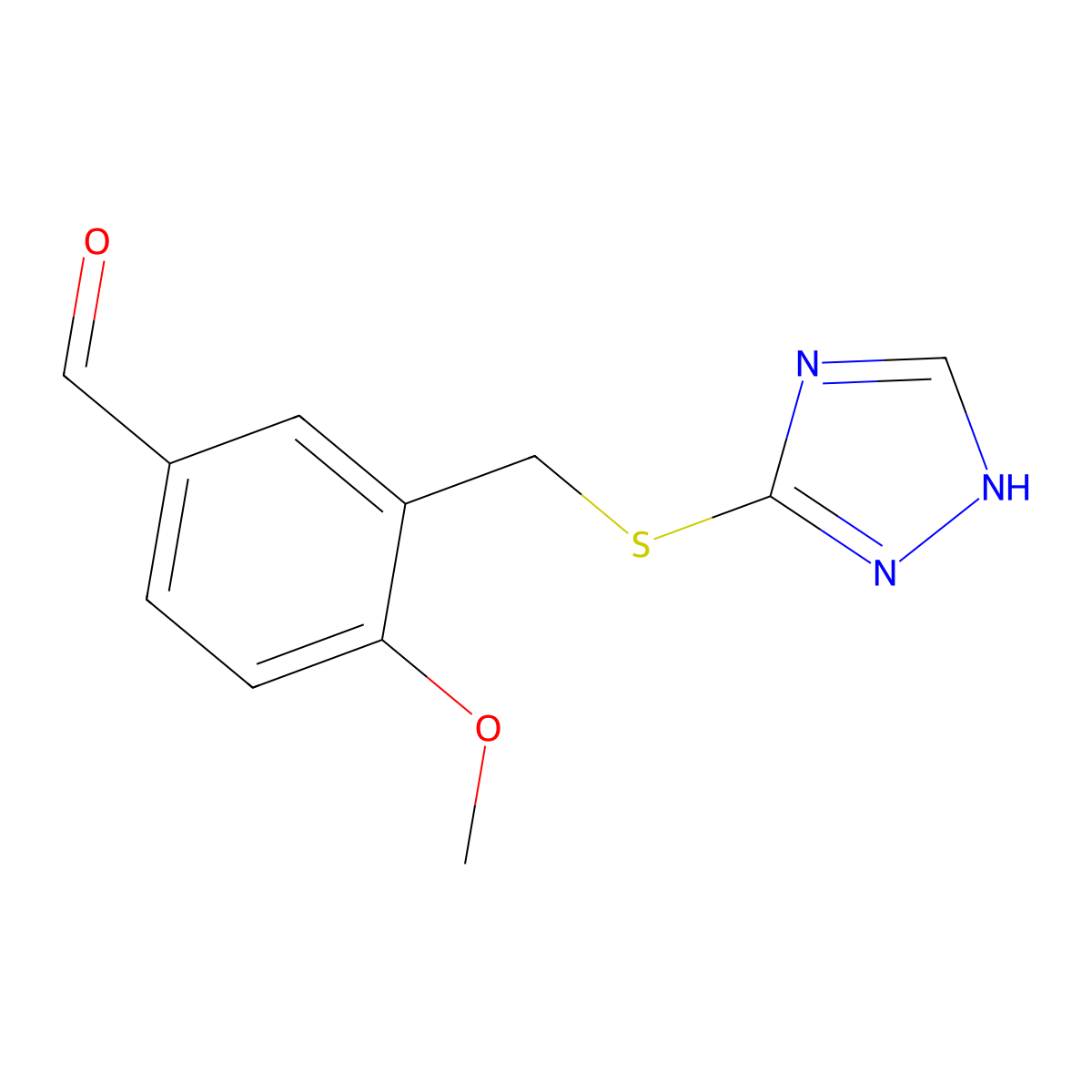 4-methoxy-3-[(1H-1,2,4-triazol-3-ylthio)methyl]benzaldehyde molecular structure, CAS 442531-30-8