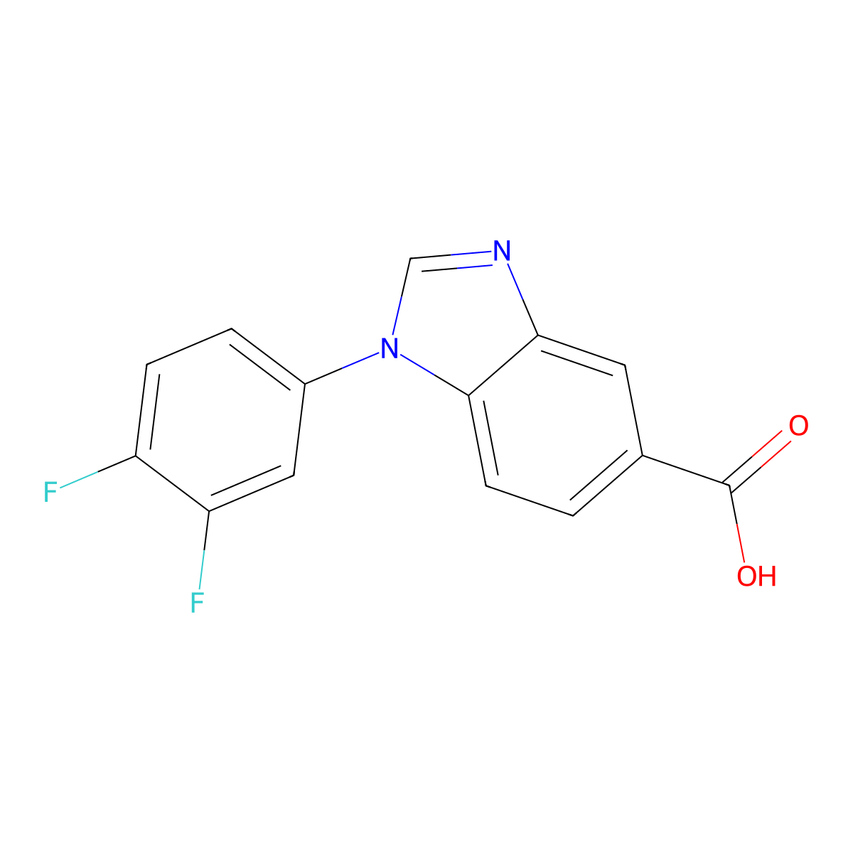 1-(3,4-difluorophenyl)-1H-benzimidazole-5-carboxylic acid molecular structure, CAS 442531-67-1