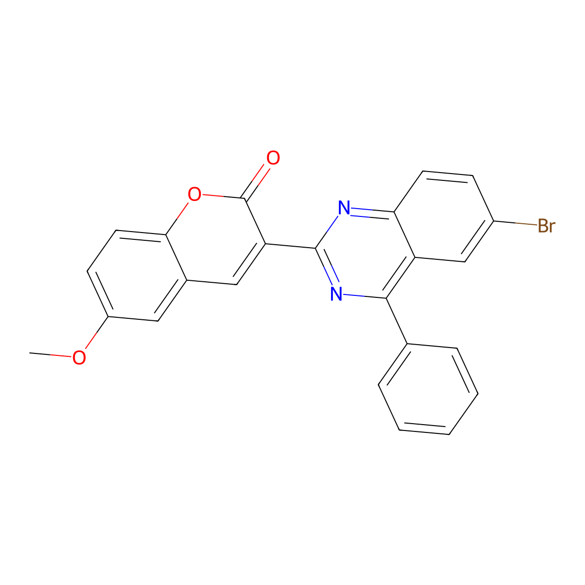 3-(6-bromo-4-phenylquinazolin-2-yl)-6-methoxy-2H-chromen-2-one molecular structure, CAS 442534-28-3