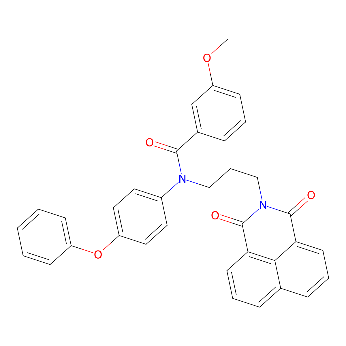 N-(3-(1,3-dioxo-1H-benzo[de]isoquinolin-2(3H)-yl)propyl)-3-methoxy-N-(4-phenoxyphenyl)benzamide molecular structure, CAS 442534-35-2