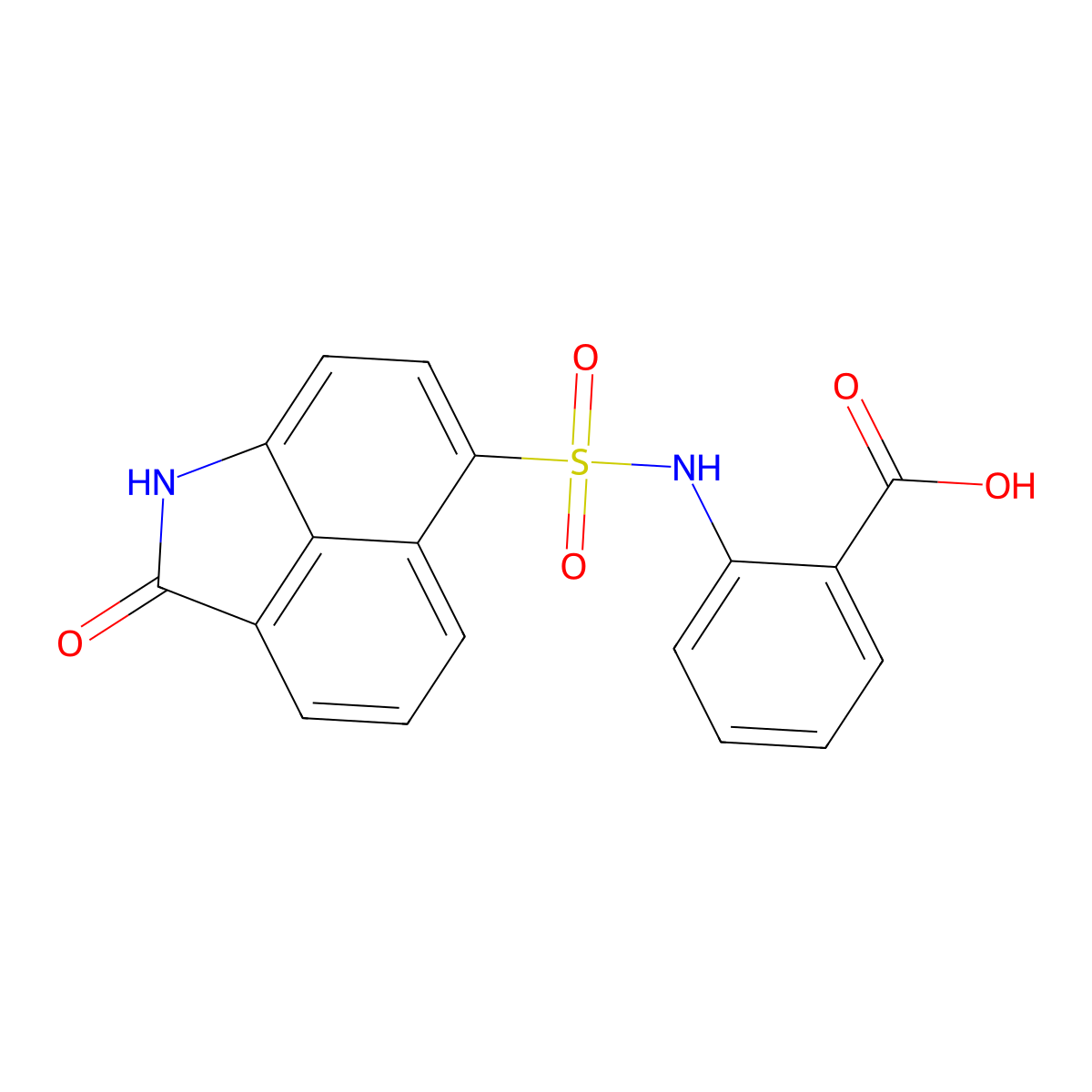 2-(2-Oxo-1,2-dihydro-benzo[cd]indole-6-sulfonylamino)-benzoic acid molecular structure, CAS 442534-83-0