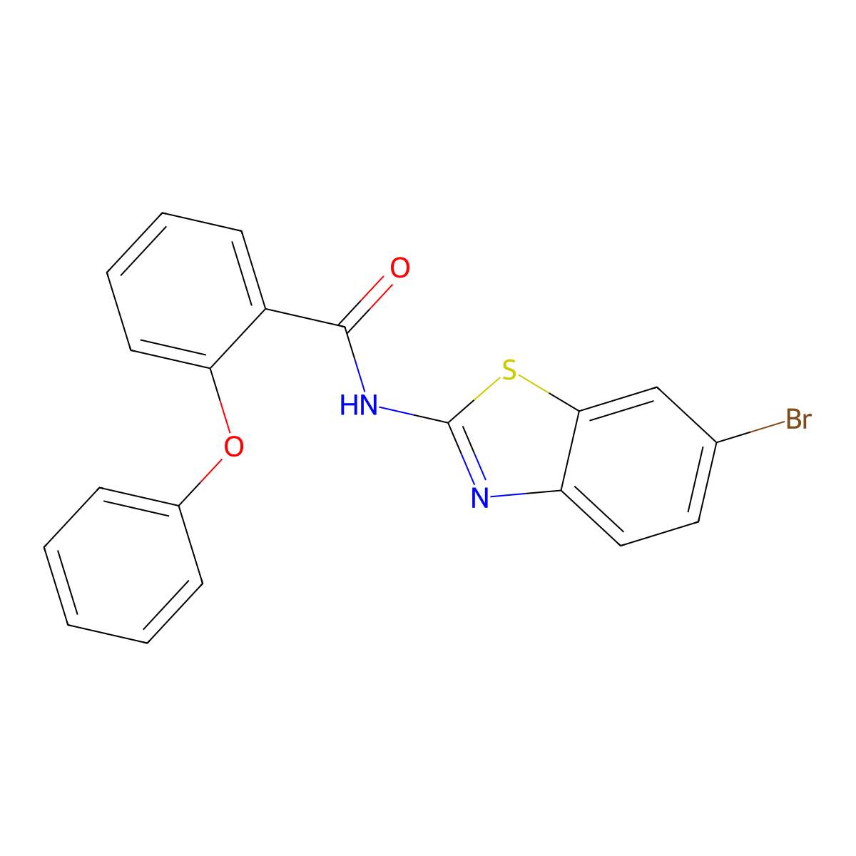 N-(6-bromo-1,3-benzothiazol-2-yl)-2-phenoxybenzamide molecular structure, CAS 442535-31-1