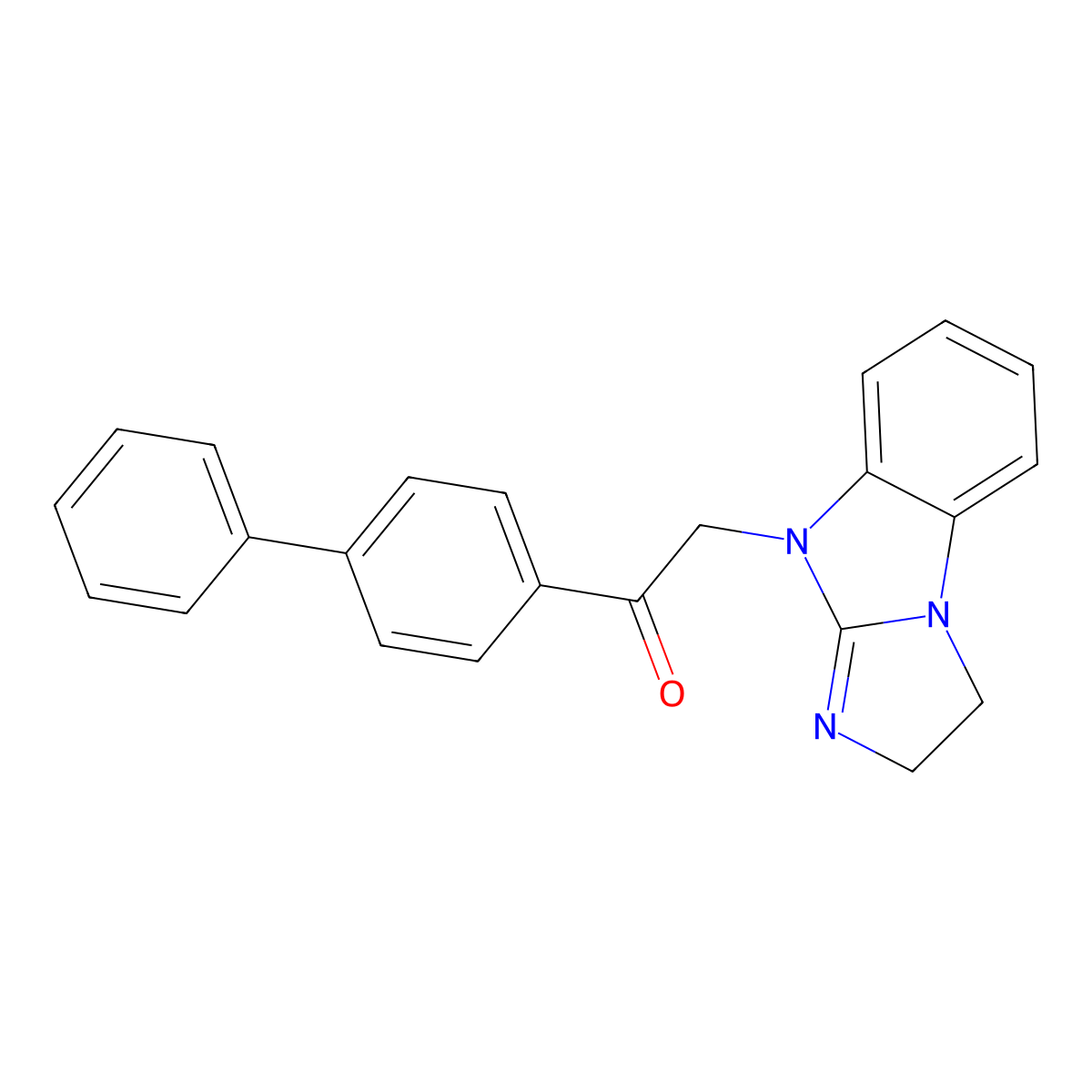 2-(1,2-Dihydroimidazo[1,2-a]benzimidazol-4-yl)-1-(4-phenylphenyl)ethanone molecular structure, CAS 442535-46-8