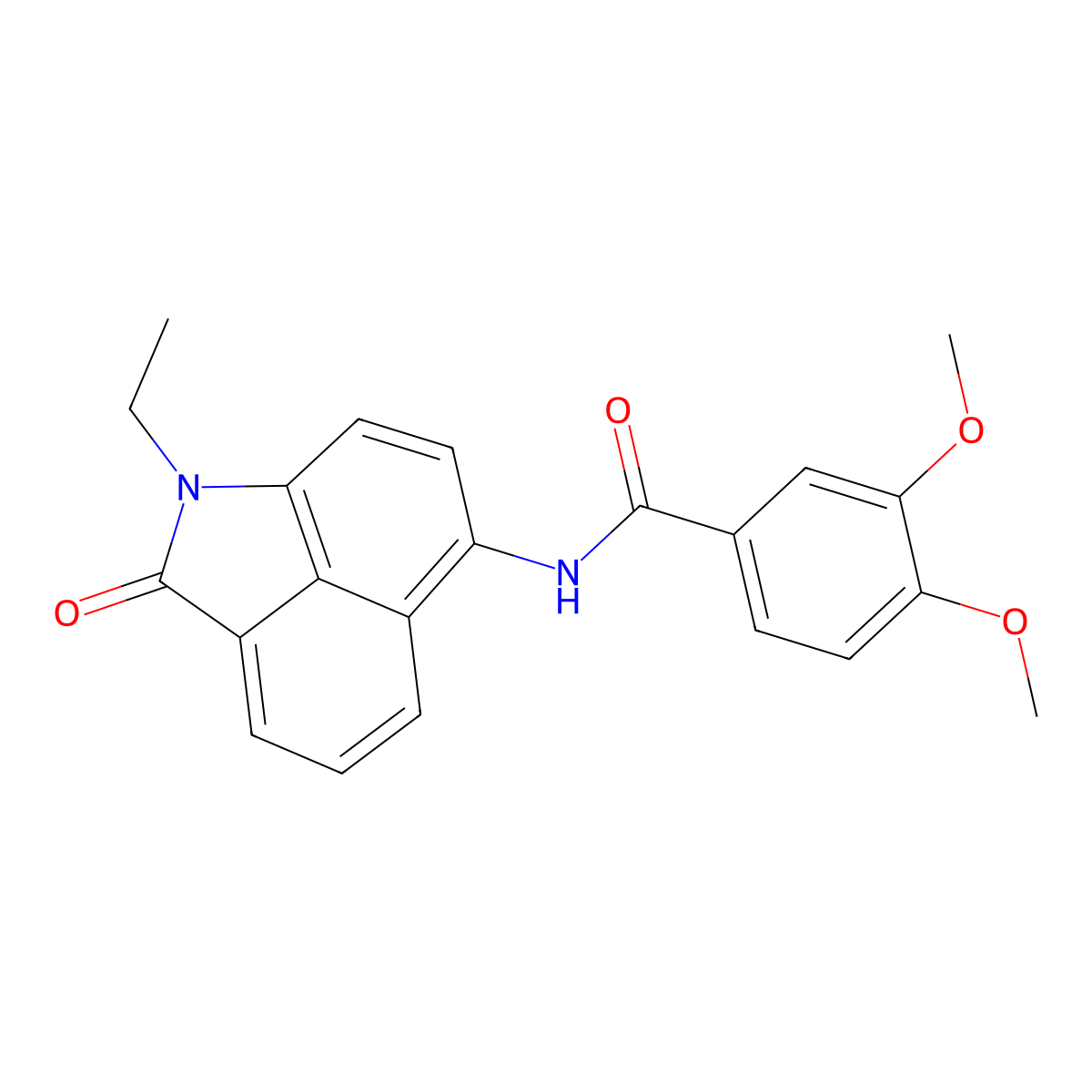 N-(1-ethyl-2-oxo-1,2-dihydrobenzo[cd]indol-6-yl)-3,4-dimethoxybenzamide molecular structure, CAS 442535-50-4