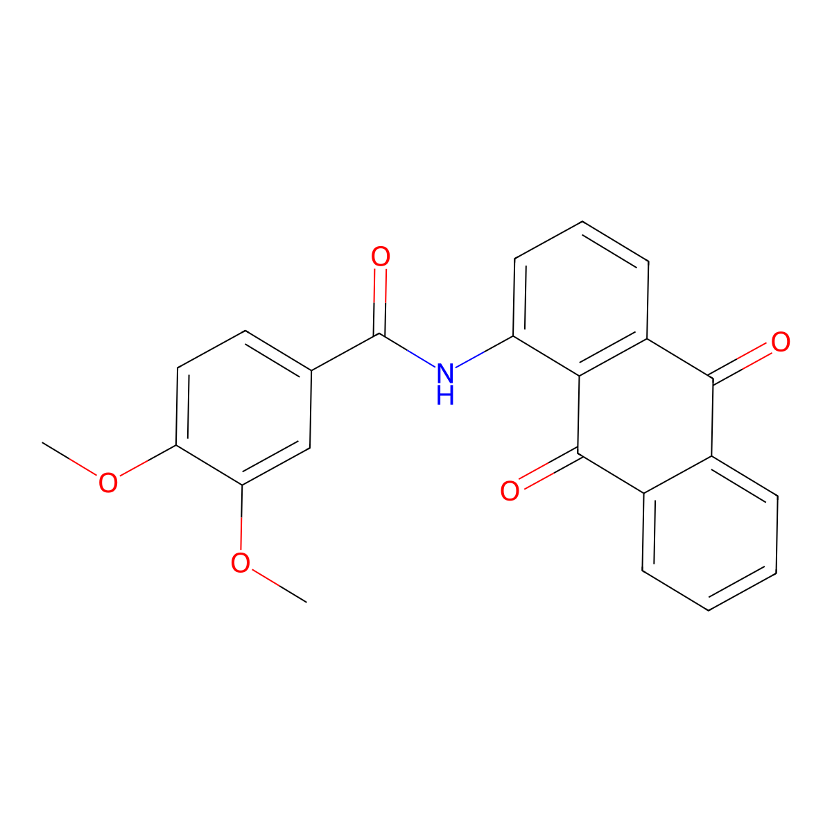 N-(9,10-dioxo-9,10-dihydroanthracen-1-yl)-3,4-dimethoxybenzamide molecular structure, CAS 442535-51-5