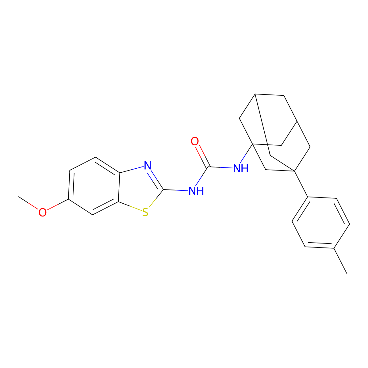 1-(6-Methoxy-1,3-benzothiazol-2-yl)-3-[3-(4-methylphenyl)-1-adamantyl]urea molecular structure, CAS 442535-56-0