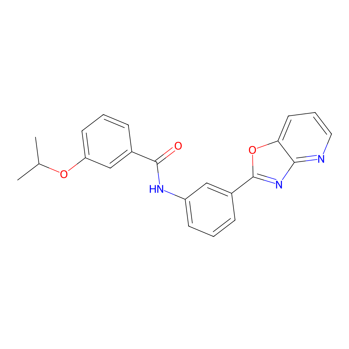 N-[3-([1,3]oxazolo[4,5-b]pyridin-2-yl)phenyl]-3-propan-2-yloxybenzamide molecular structure, CAS 442537-04-4