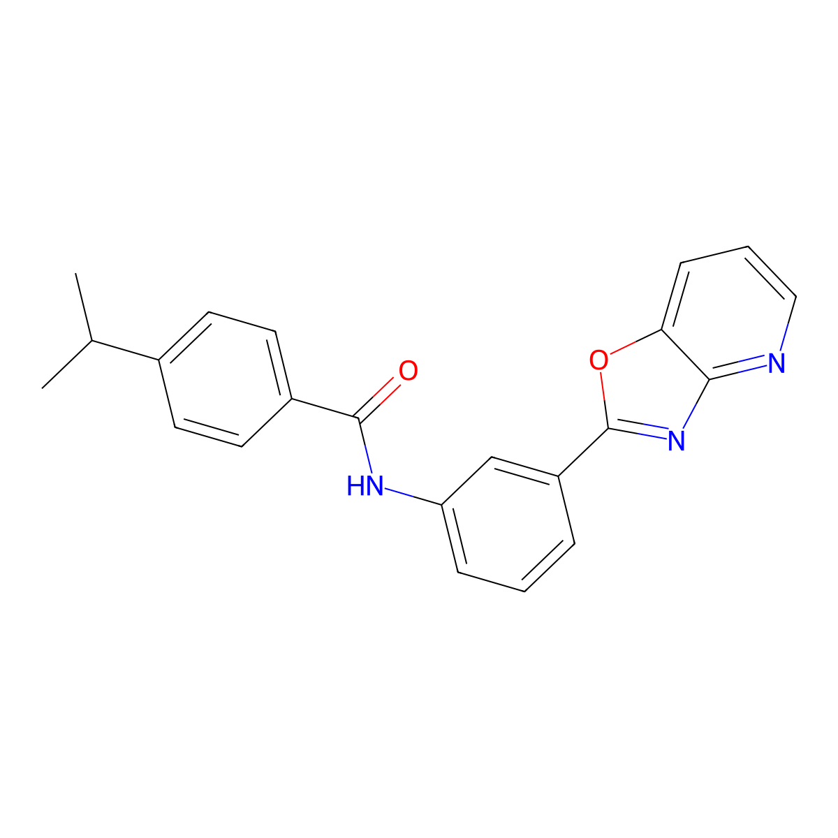 N-[3-([1,3]oxazolo[4,5-b]pyridin-2-yl)phenyl]-4-propan-2-ylbenzamide molecular structure, CAS 442537-05-5
