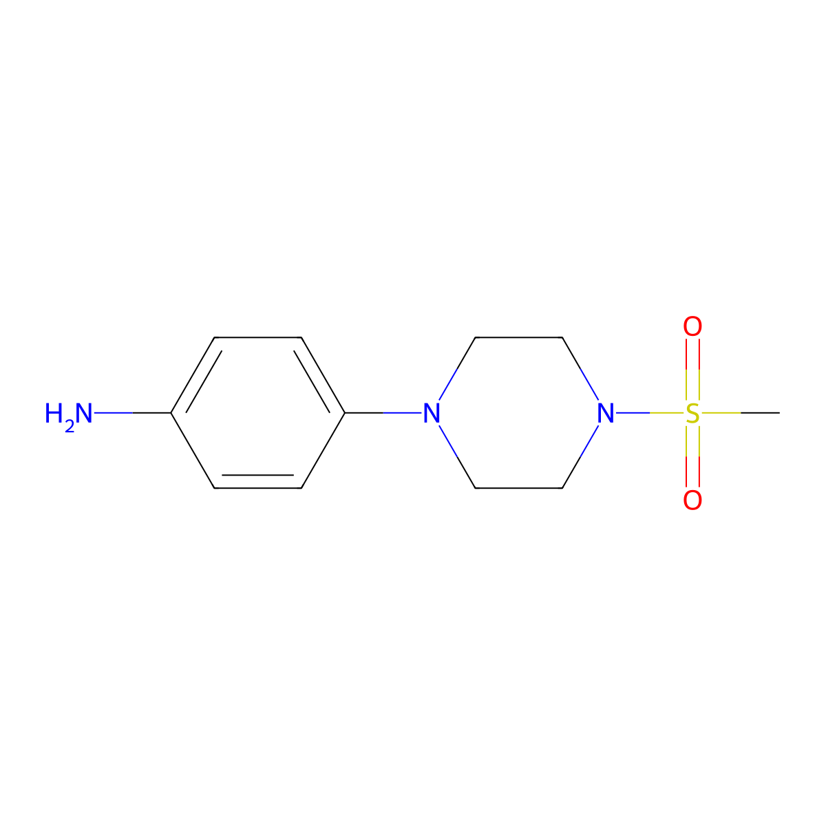 4-(4-Methanesulfonyl-piperazin-1-yl)-phenylamine molecular structure, CAS 442549-42-0