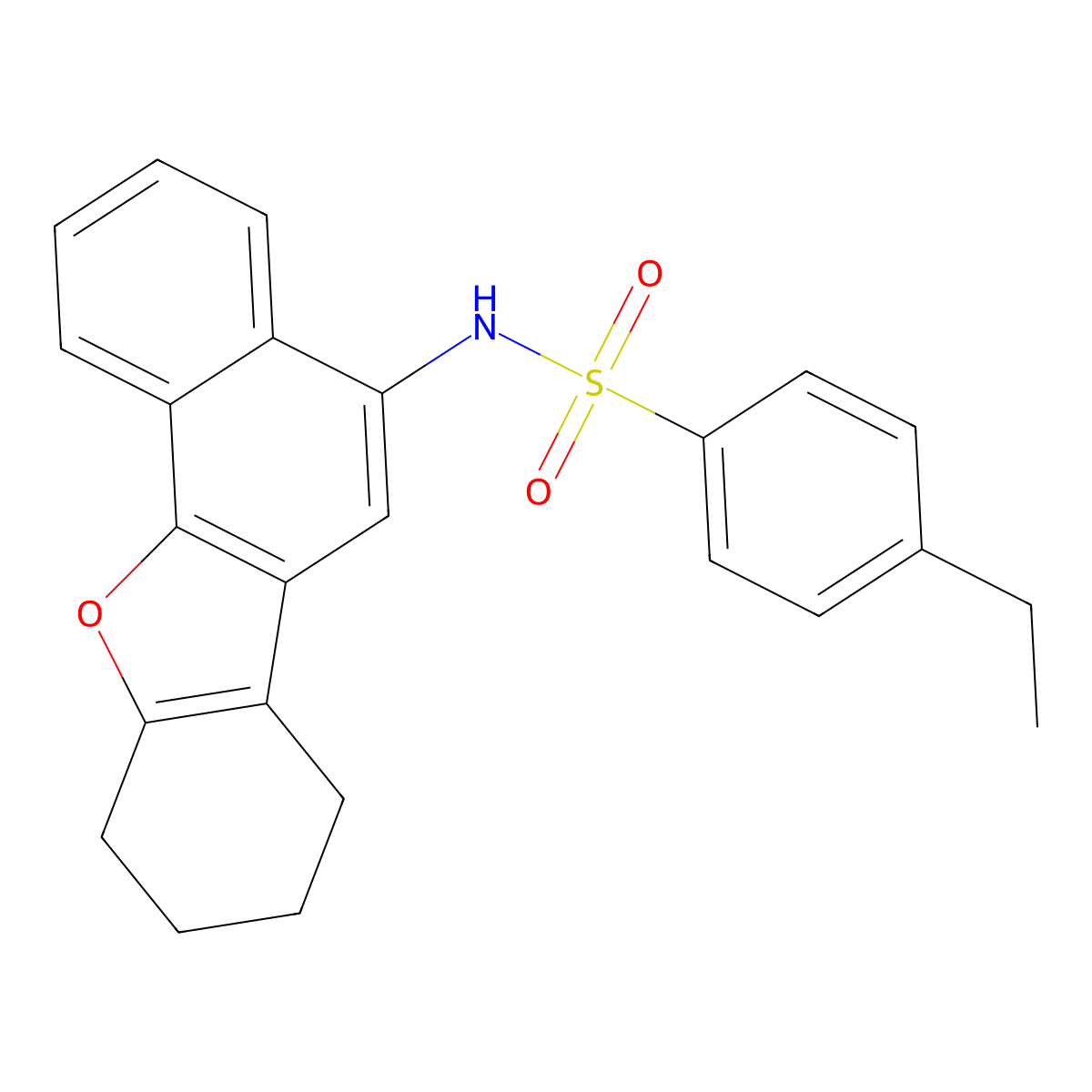 4-ethyl-N-(7,8,9,10-tetrahydronaphtho[1,2-b]benzofuran-5-yl)benzenesulfonamide molecular structure, CAS 442553-68-6