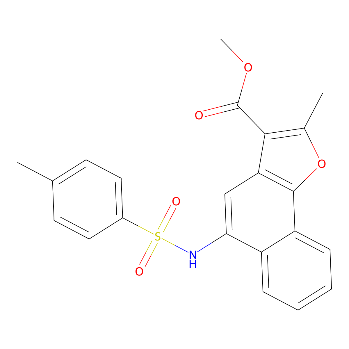 Methyl 2-methyl-5-{[(4-methylphenyl)sulfonyl]amino}naphtho[1,2-b]furan-3-carboxylate molecular structure, CAS 442553-83-5