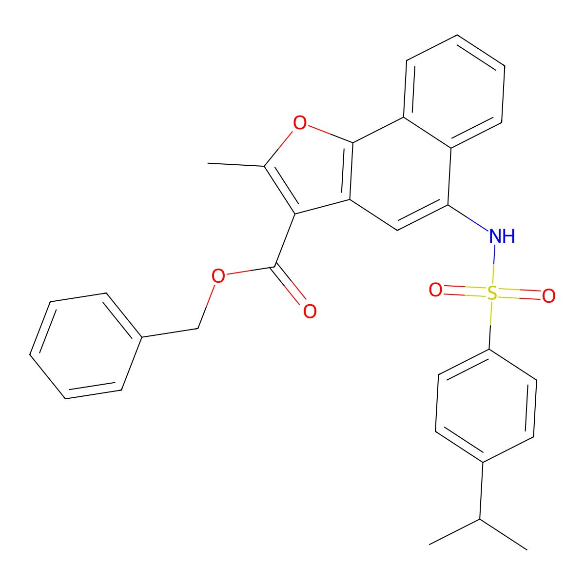 Benzyl 5-{[(4-isopropylphenyl)sulfonyl]amino}-2-methylnaphtho[1,2-b]furan-3-carboxylate molecular structure, CAS 442553-92-6