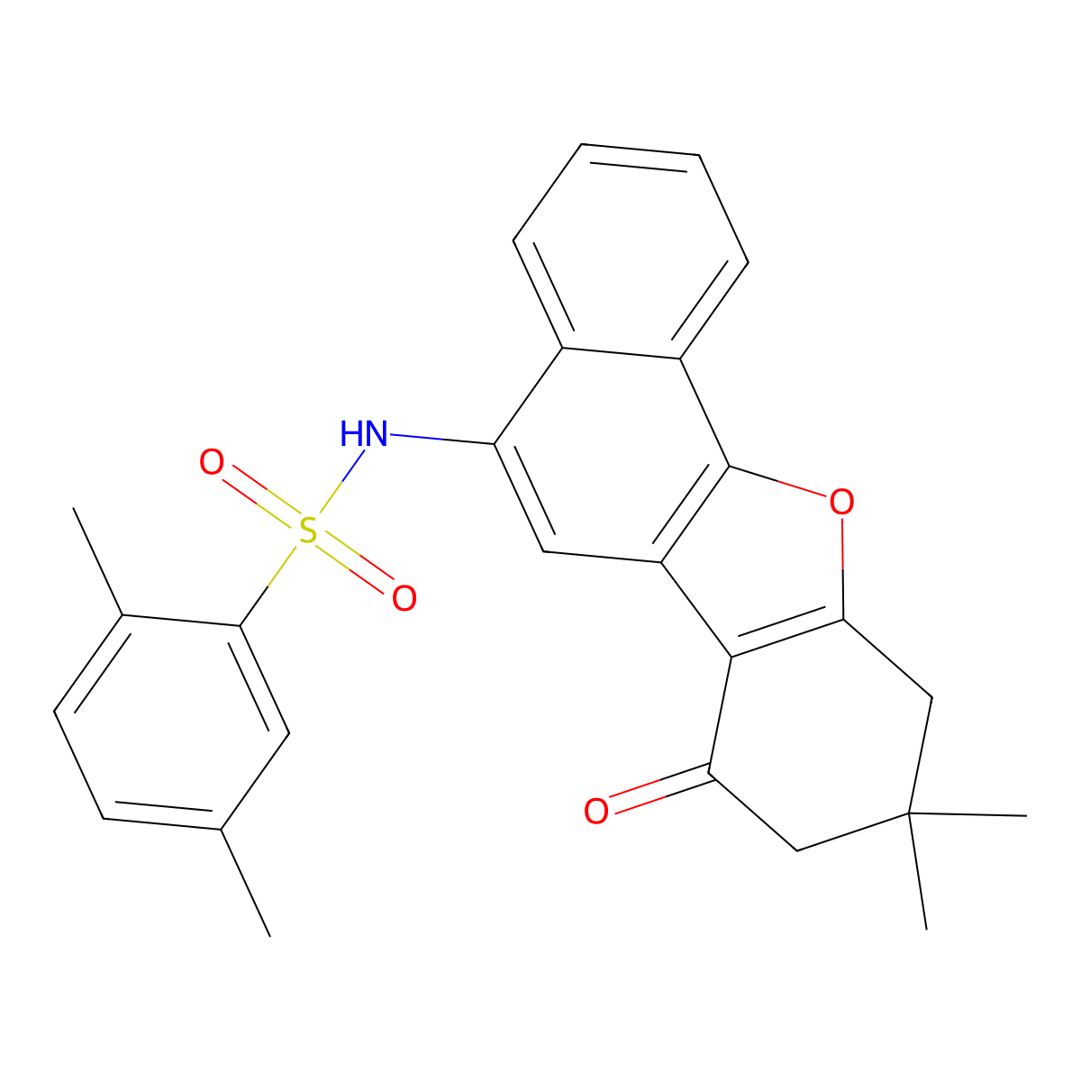 N-(9,9-dimethyl-7-oxo-7,8,9,10-tetrahydronaphtho[1,2-b][1]benzofuran-5-yl)-2,5-dimethylbenzenesulfonamide molecular structure, CAS 442553-99-3