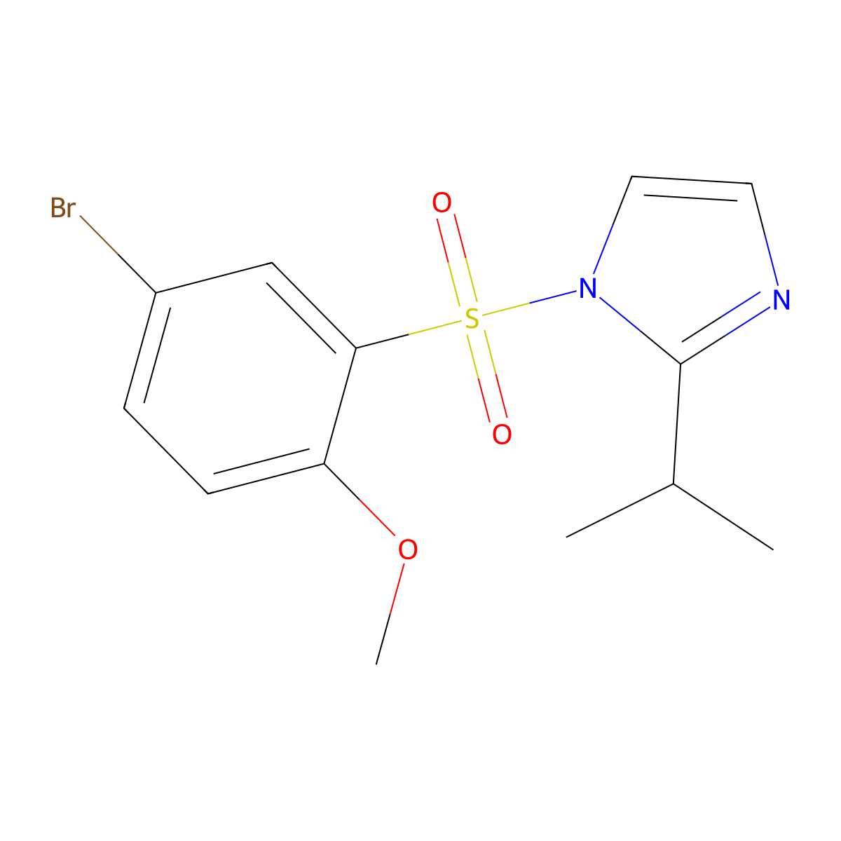 1-(5-Bromo-2-methoxy-benzenesulfonyl)-2-isopropyl-1H-imidazole molecular structure, CAS 442554-58-7
