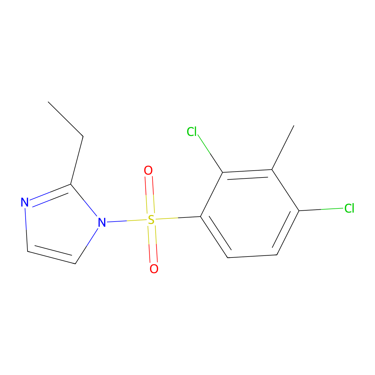 2,4-Dichloro-1-[(2-ethylimidazolyl)sulfonyl]-3-methylbenzene molecular structure, CAS 442554-60-1