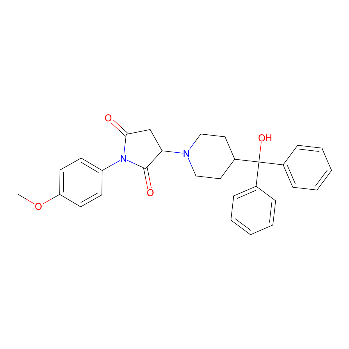 3-[4-[Hydroxy(diphenyl)methyl]piperidin-1-yl]-1-(4-methoxyphenyl)pyrrolidine-2,5-dione molecular structure, CAS 442554-68-9