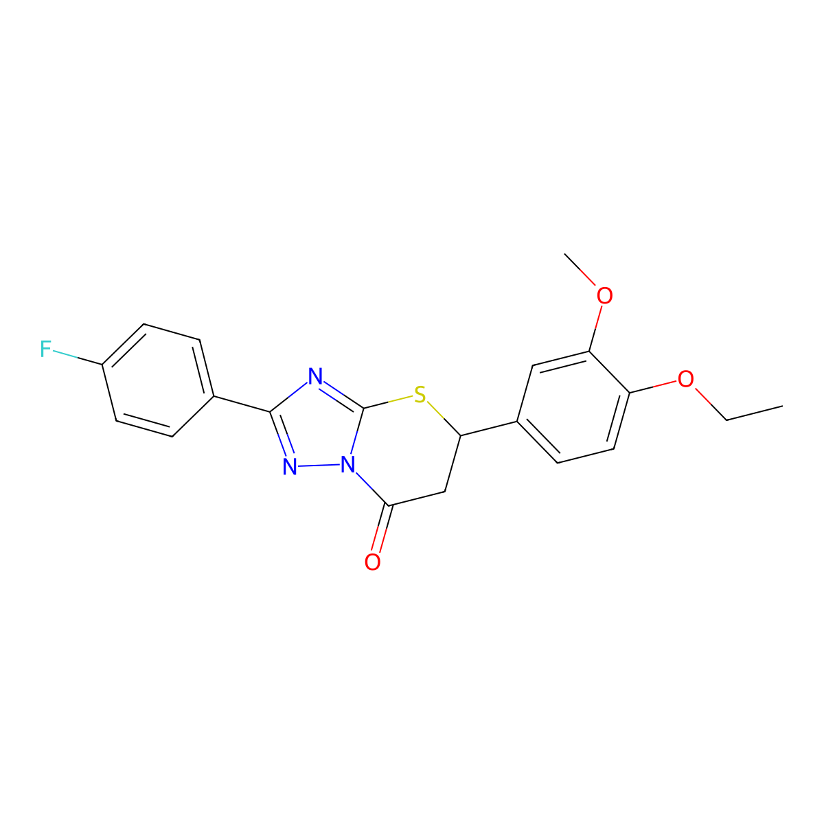 5-(4-ethoxy-3-methoxyphenyl)-2-(4-fluorophenyl)-5H-[1,2,4]triazolo[5,1-b][1,3]thiazin-7(6H)-one molecular structure, CAS 442556-14-1