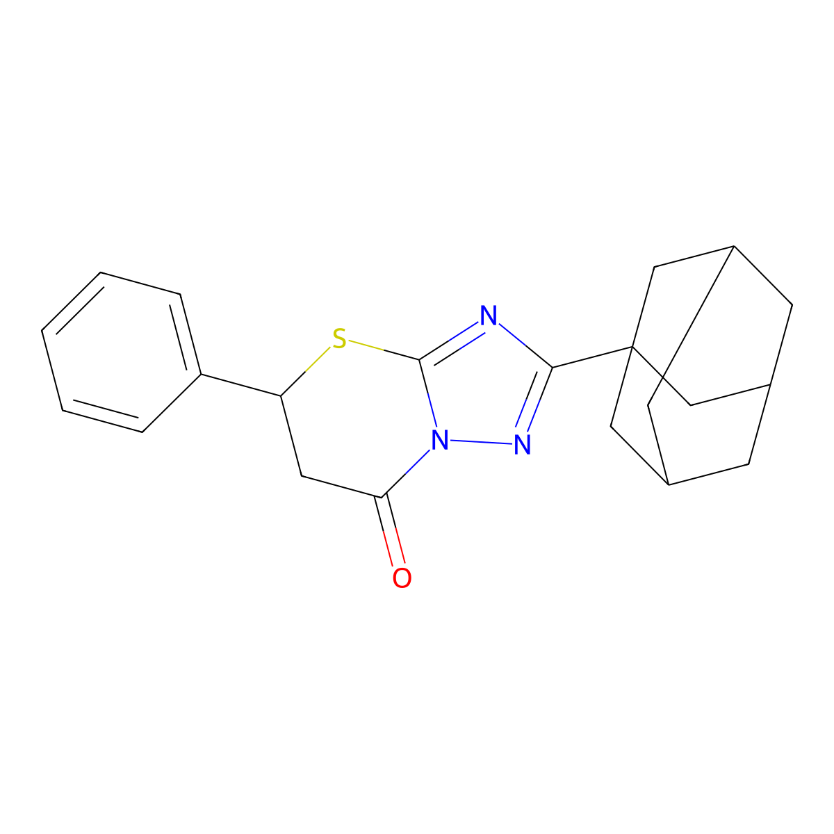 2-(1-adamantyl)-5-phenyl-5,6-dihydro-7H-[1,2,4]triazolo[5,1-b][1,3]thiazin-7-one molecular structure, CAS 442556-15-2