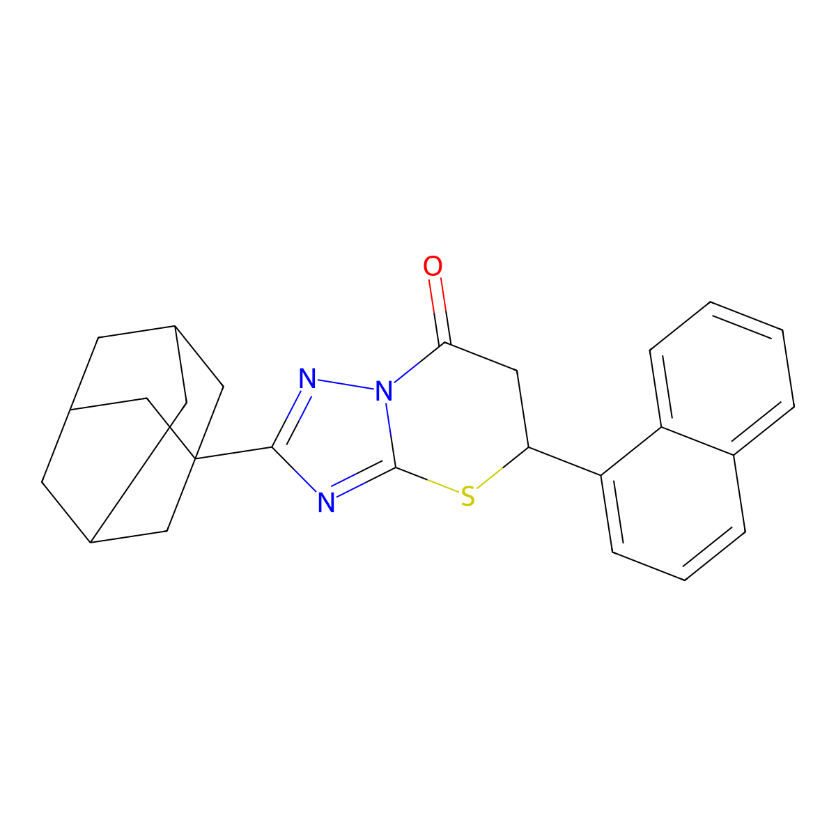 2-(1-adamantyl)-5-(1-naphthyl)-5,6-dihydro-7H-[1,2,4]triazolo[5,1-b][1,3]thiazin-7-one molecular structure, CAS 442556-16-3