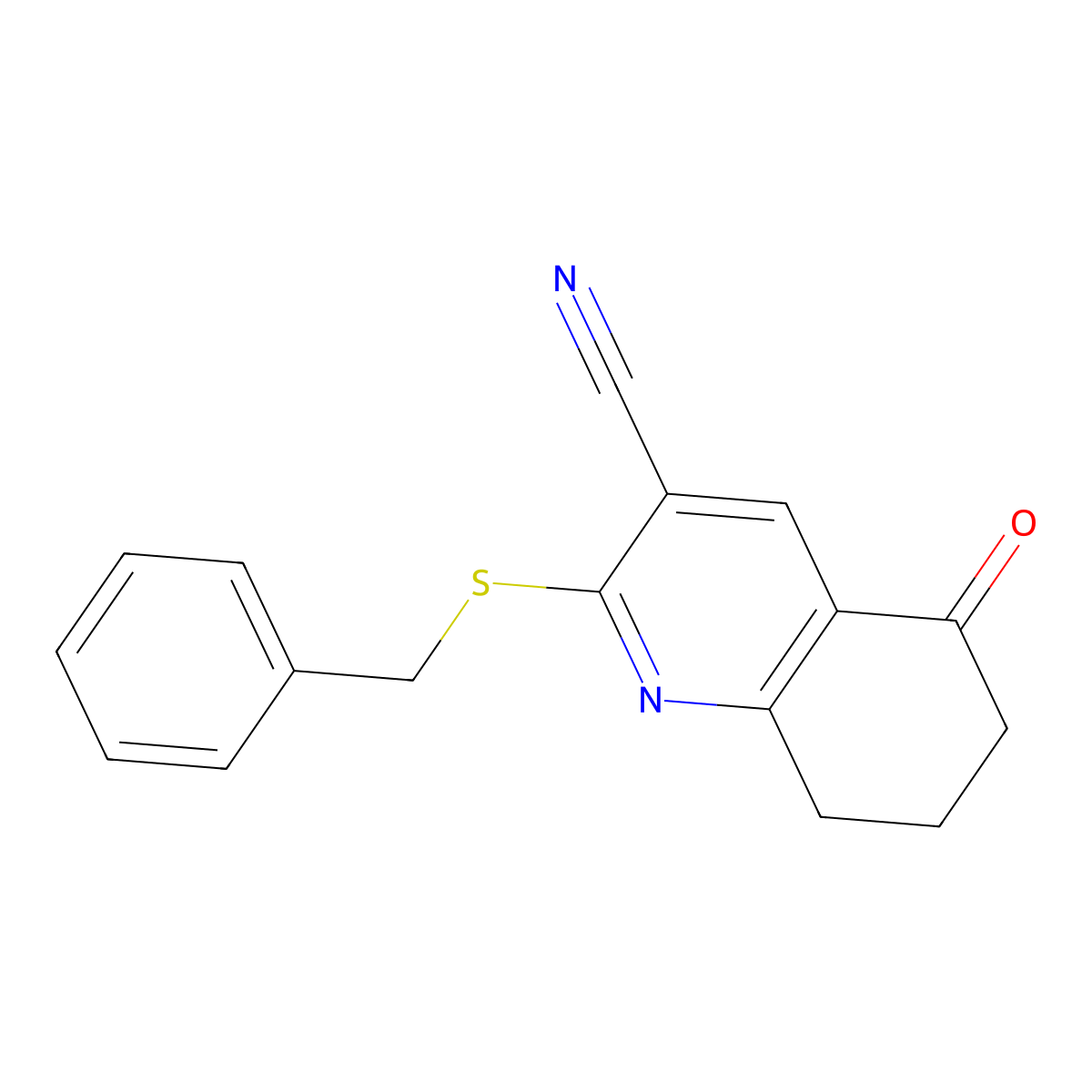 2-(Benzylsulfanyl)-5-oxo-5,6,7,8-tetrahydroquinoline-3-carbonitrile molecular structure, CAS 442556-61-8