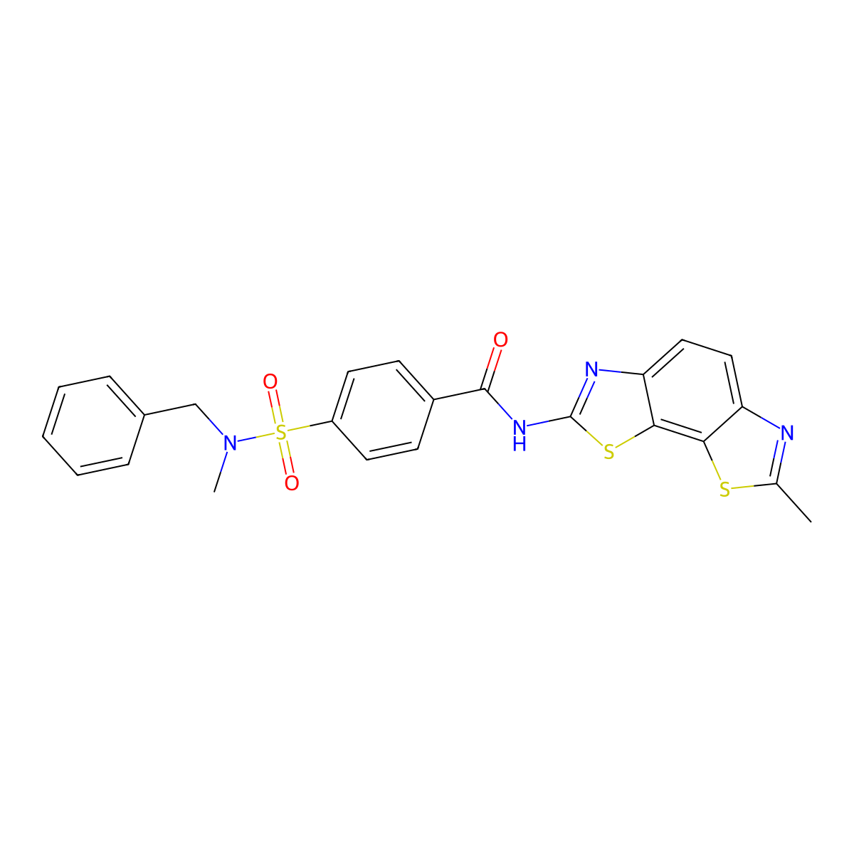 4-[benzyl(methyl)sulfamoyl]-N-(7-methyl-[1,3]thiazolo[4,5-g][1,3]benzothiazol-2-yl)benzamide molecular structure, CAS 442556-83-4