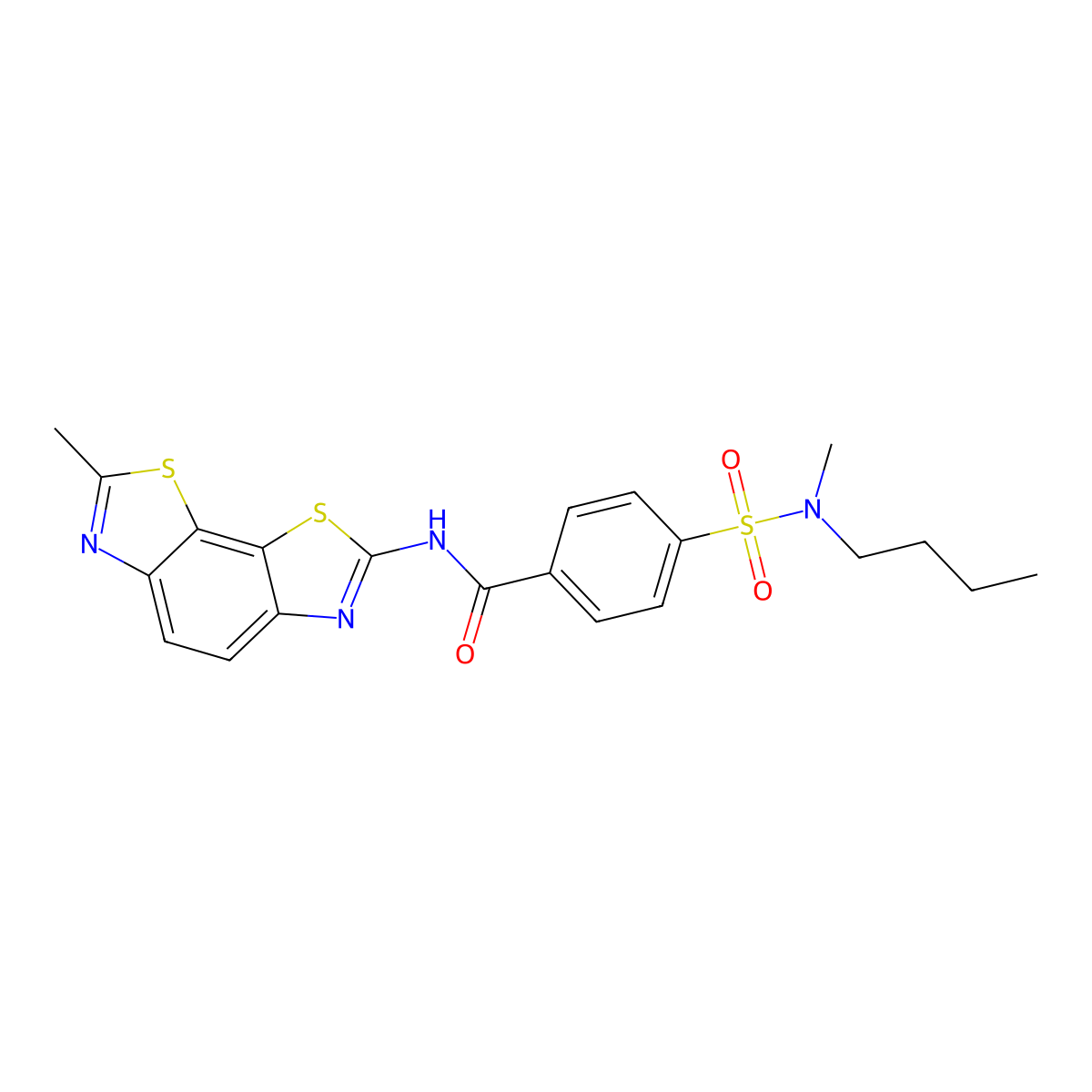 4-[butyl(methyl)sulfamoyl]-N-(7-methyl-[1,3]thiazolo[4,5-g][1,3]benzothiazol-2-yl)benzamide molecular structure, CAS 442556-85-6