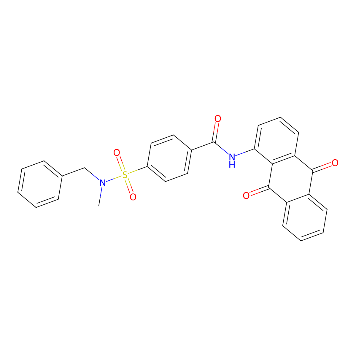 4-[benzyl(methyl)sulfamoyl]-N-(9,10-dioxoanthracen-1-yl)benzamide molecular structure, CAS 442556-90-3