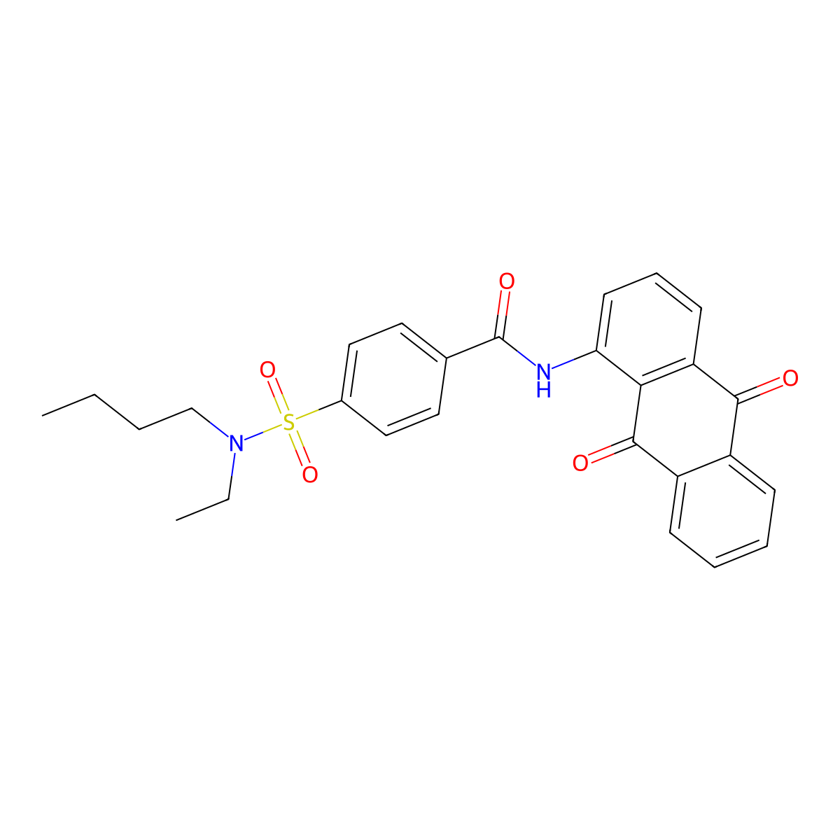 4-[butyl(ethyl)sulfamoyl]-N-(9,10-dioxoanthracen-1-yl)benzamide molecular structure, CAS 442556-92-5