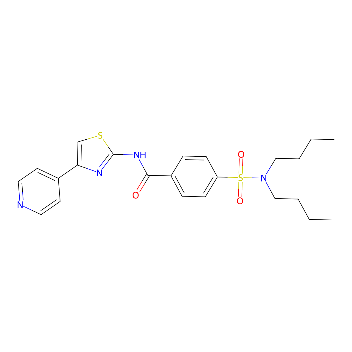 4-(dibutylsulfamoyl)-N-(4-pyridin-4-yl-1,3-thiazol-2-yl)benzamide molecular structure, CAS 442557-07-5