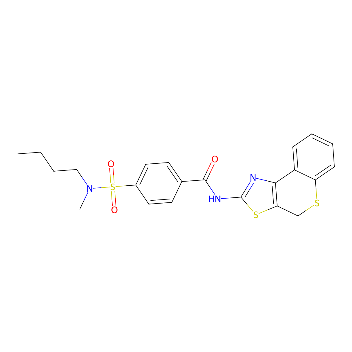 4-(N-butyl-N-methylsulfamoyl)-N-(4H-thiochromeno[4,3-d]thiazol-2-yl)benzamide molecular structure, CAS 442557-17-7