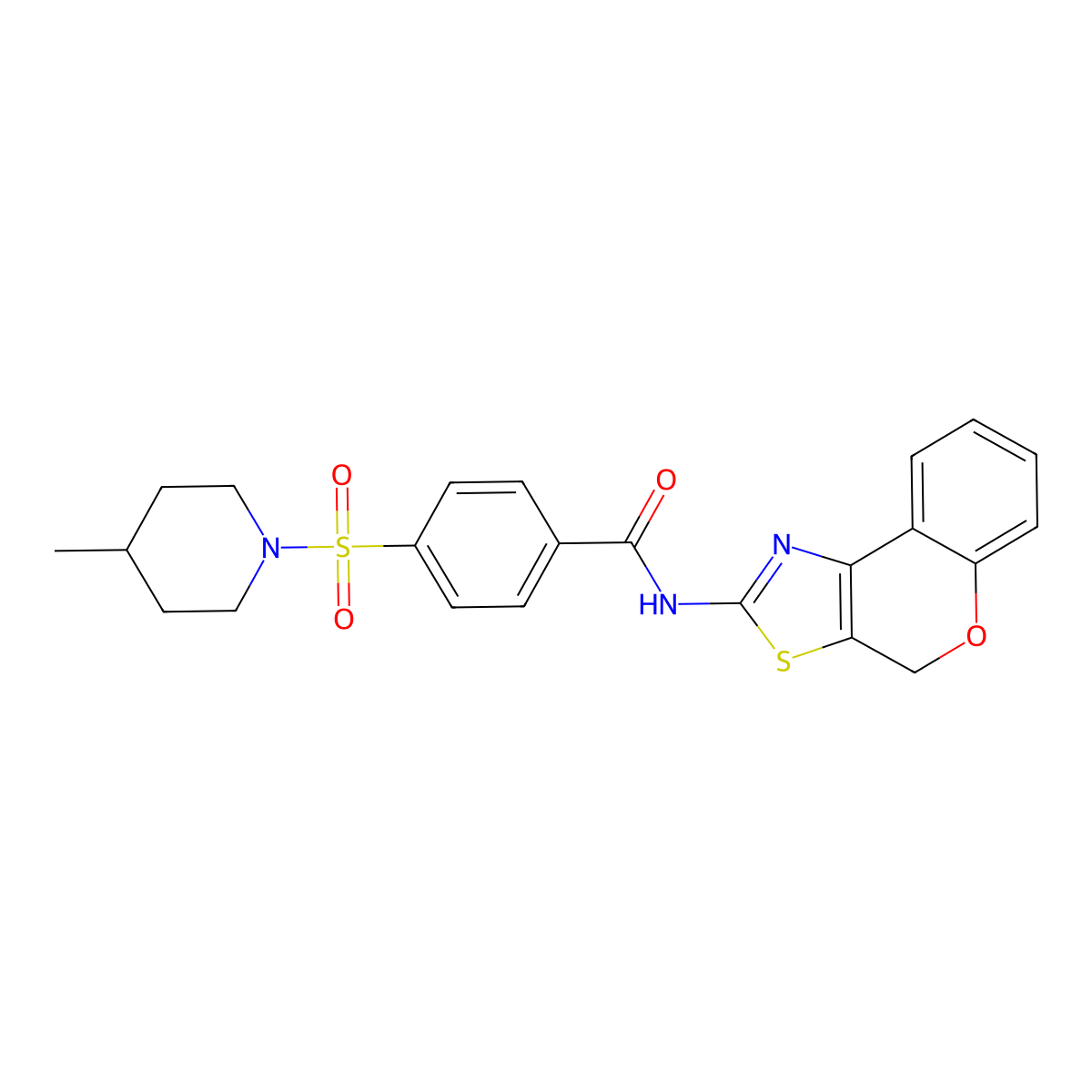 N-(4H-chromeno[4,3-d]thiazol-2-yl)-4-((4-methylpiperidin-1-yl)sulfonyl)benzamide molecular structure, CAS 442557-18-8