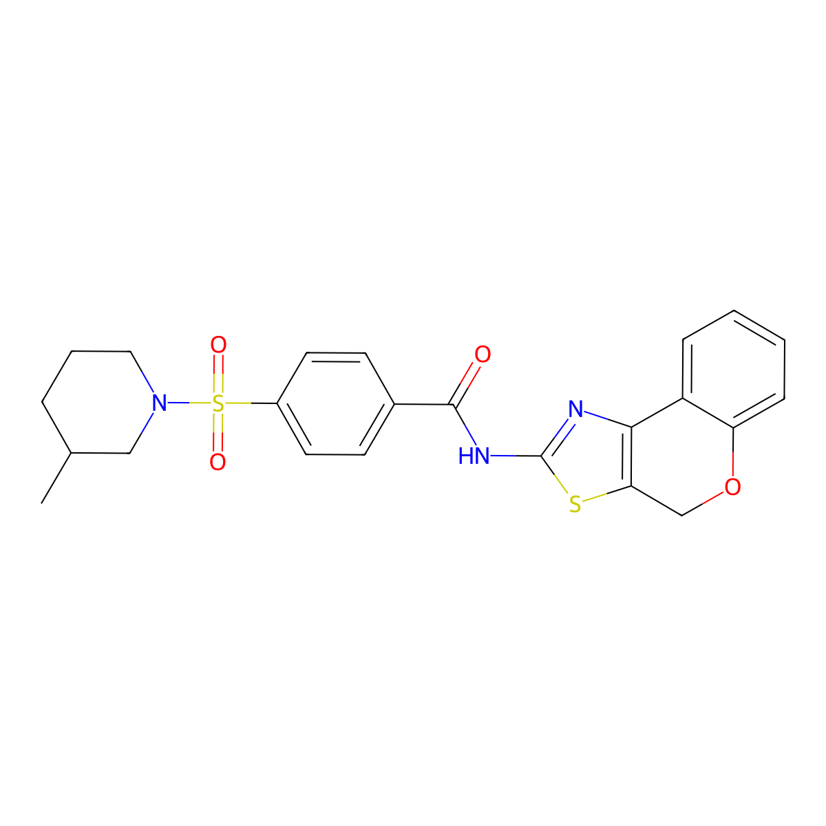 N-(4H-chromeno[4,3-d]thiazol-2-yl)-4-((3-methylpiperidin-1-yl)sulfonyl)benzamide molecular structure, CAS 442557-19-9
