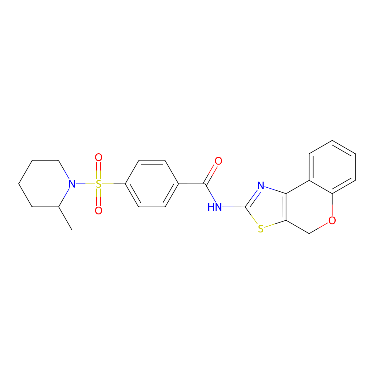 N-(4H-chromeno[4,3-d]thiazol-2-yl)-4-((2-methylpiperidin-1-yl)sulfonyl)benzamide molecular structure, CAS 442557-20-2