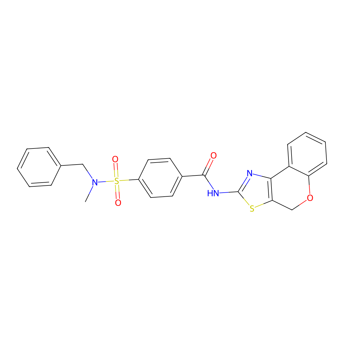 4-[benzyl(methyl)sulfamoyl]-N-{4H-chromeno[4,3-d][1,3]thiazol-2-yl}benzamide molecular structure, CAS 442557-21-3