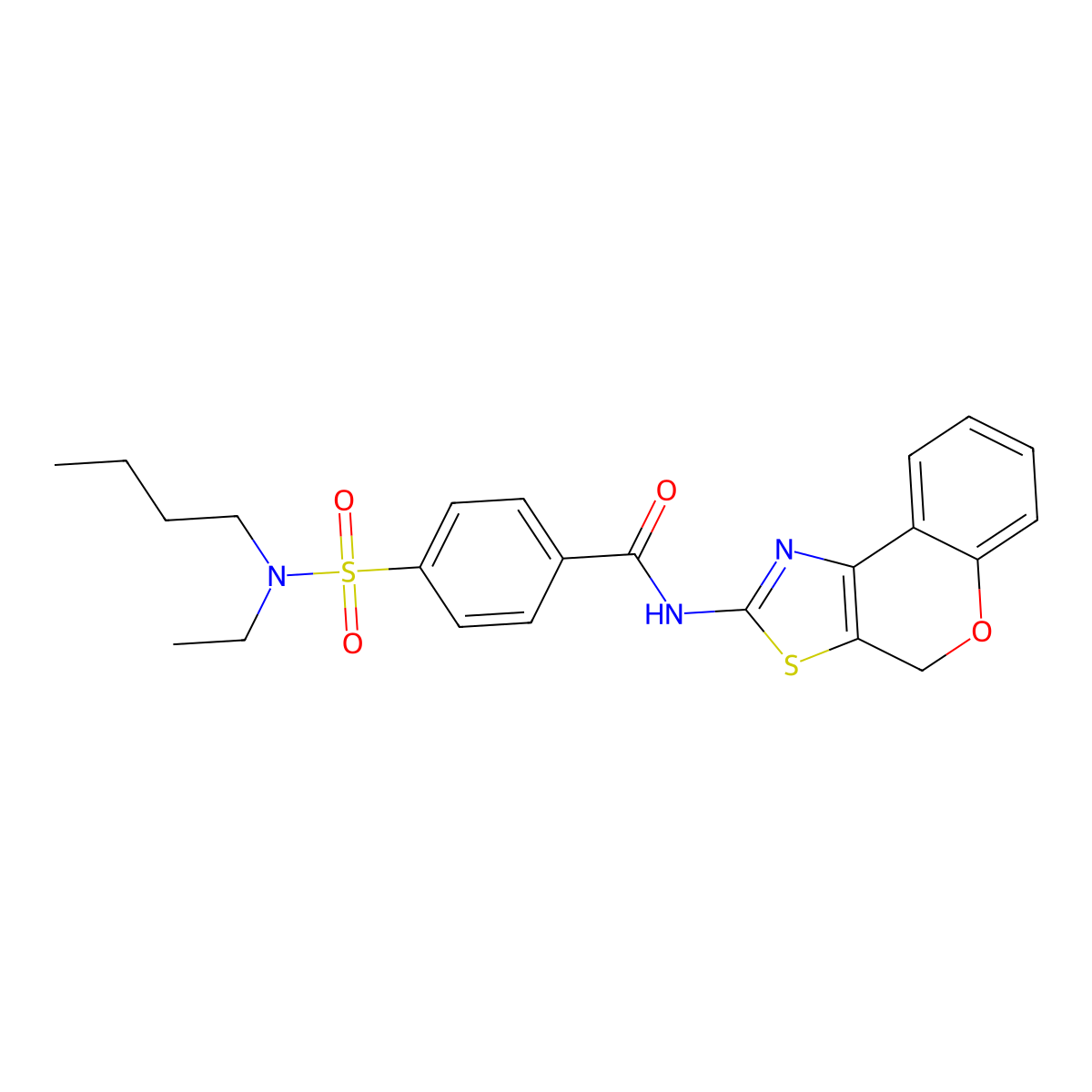 4-[butyl(ethyl)sulfamoyl]-N-{4H-chromeno[4,3-d][1,3]thiazol-2-yl}benzamide molecular structure, CAS 442557-23-5
