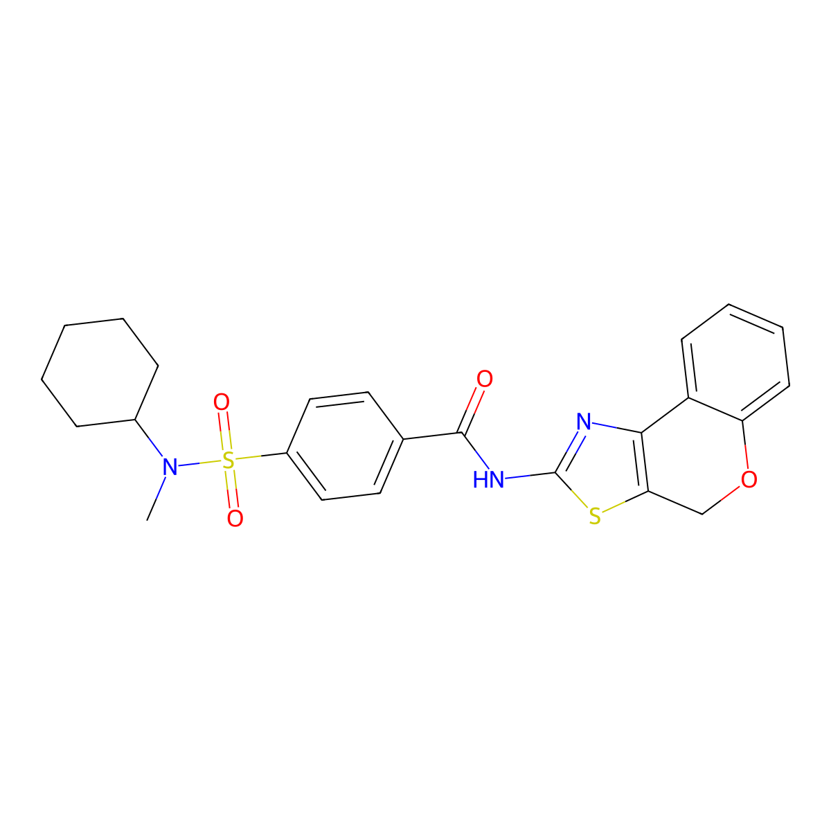 N-(4H-chromeno[4,3-d]thiazol-2-yl)-4-(N-cyclohexyl-N-methylsulfamoyl)benzamide molecular structure, CAS 442557-24-6
